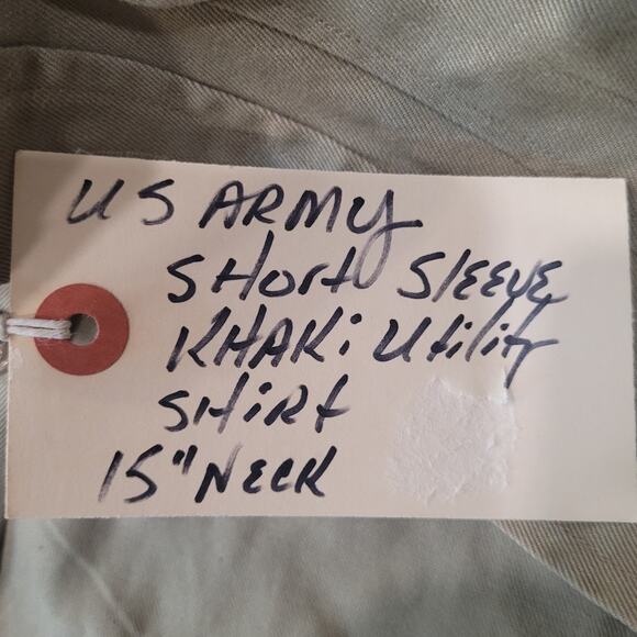 Vintage 1964 U.S. Military Khaki Cotton S/S Shirt – DSA-1-4418-64-C, 15x30 - Picture 5 of 7